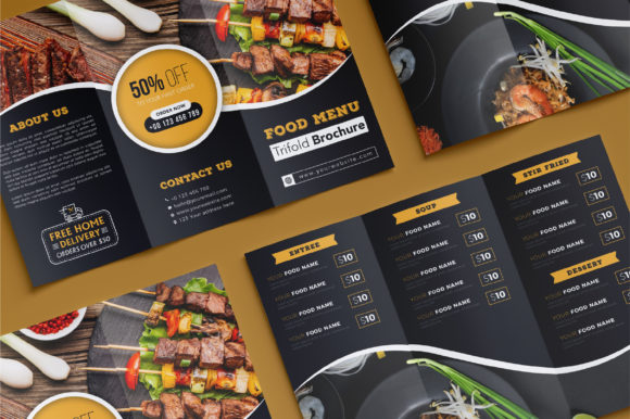 Download Food Menu Trifold Brochure - Brochure Collection